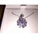 Beautiful Tanzanite Pendant. Stunning 1.73 carat mixed cut Tanzanite gemstones.