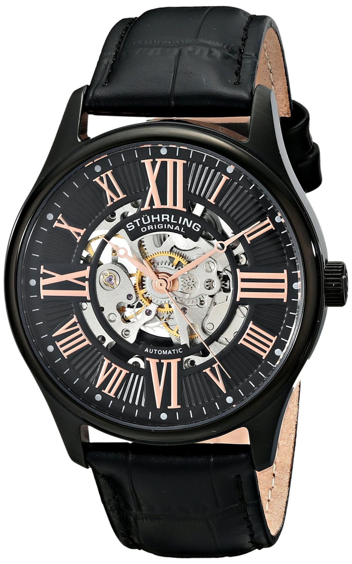 Stuhrling Original Men's 747.03 Atrium Automatic Skeleton Black Watch – BRAND NEW, BOXED – RRP £