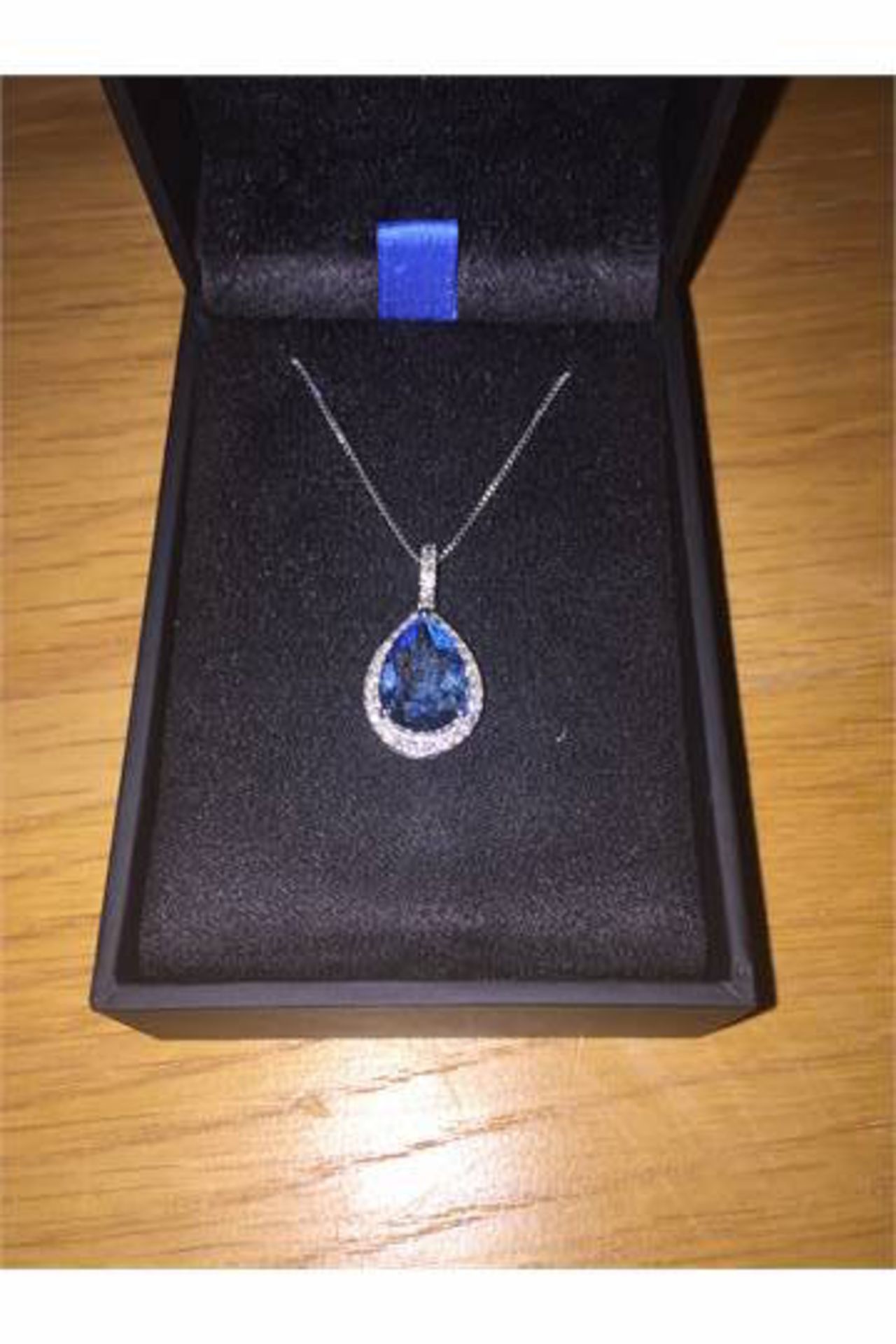 Sterling Silver and Swarovski Elements Crystal Pear-Shape Pendant Necklace, 18"  BRAND NEW, BOXED. - Image 3 of 3