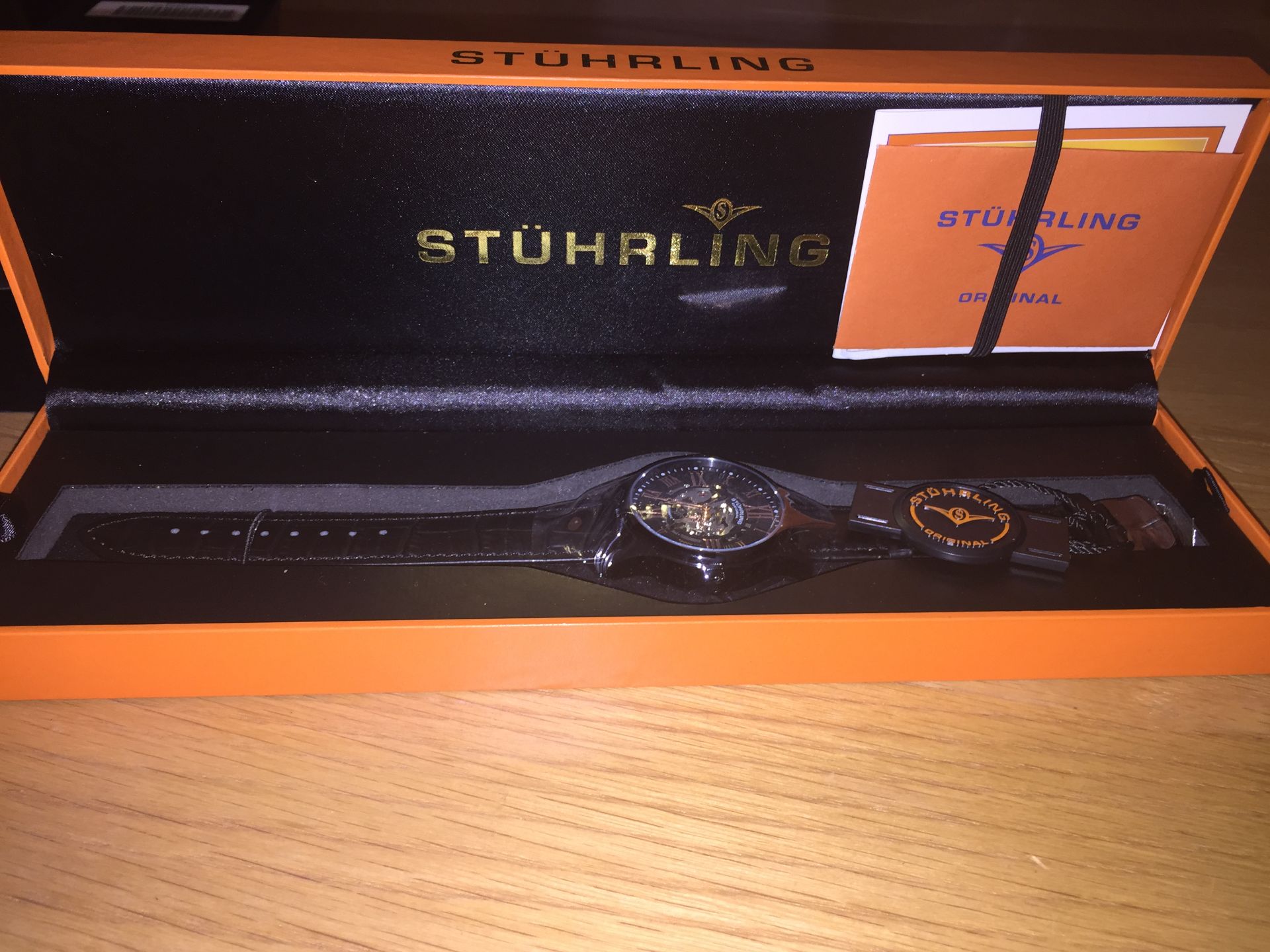 Stuhrling Original Men's 747.03 Atrium Automatic Skeleton Black Watch – BRAND NEW, BOXED – RRP £ - Image 4 of 4