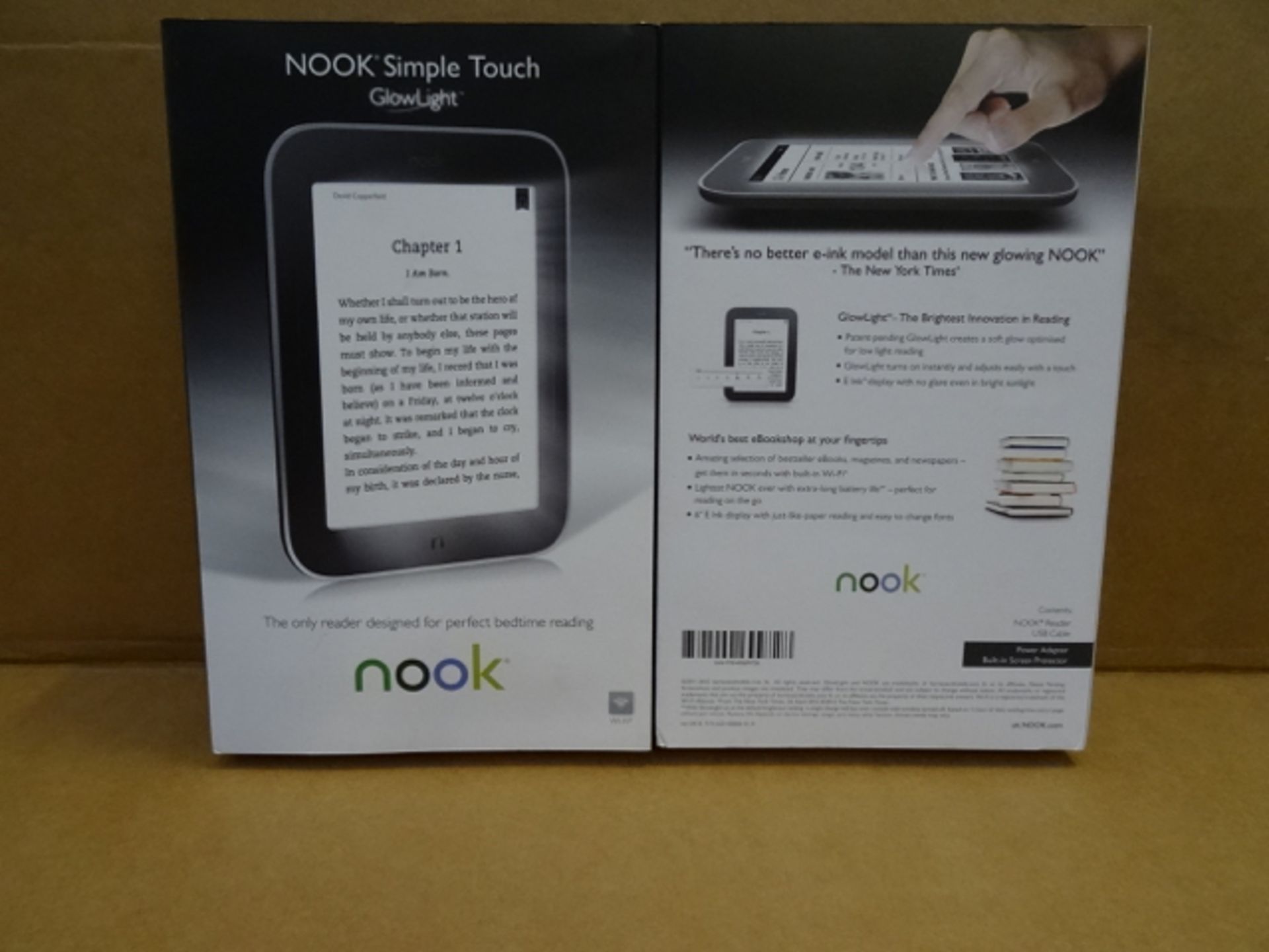 2 X NOOK Simple Touch Glowlight Portable eInk Book eReader-_  RRP £149.99 each
• 6 inch e-ink