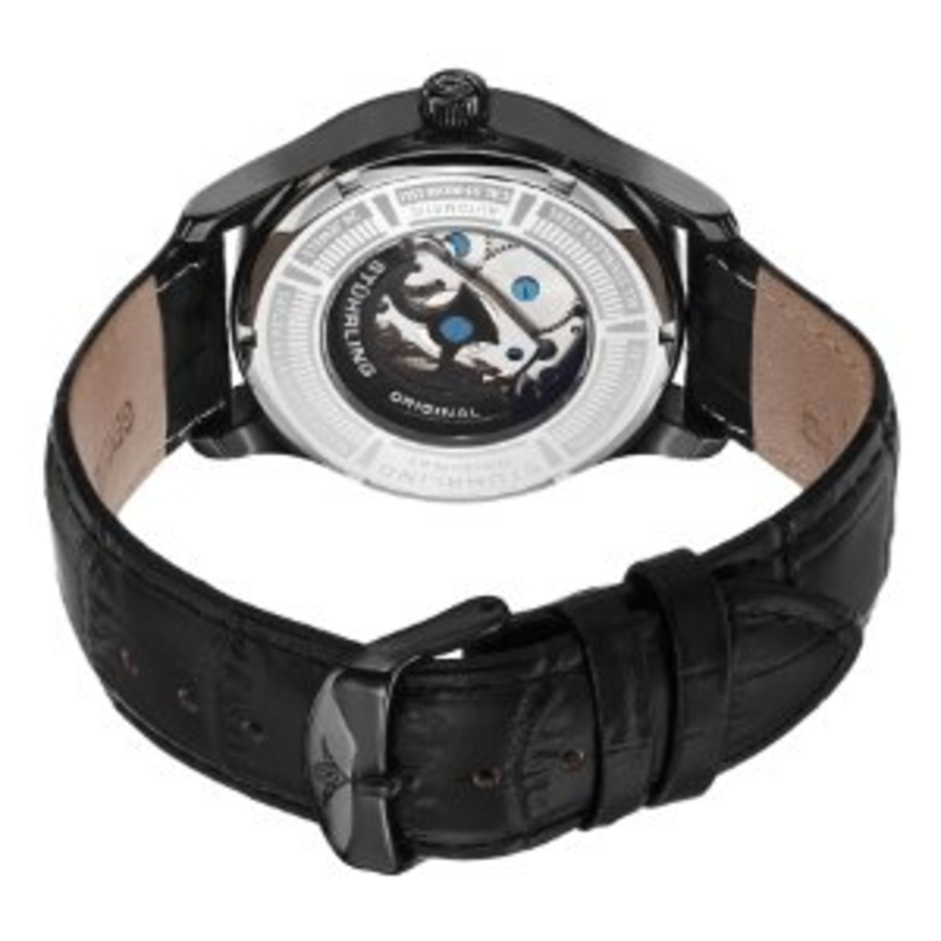 Stuhrling Original Men's 747.03 Atrium Automatic Skeleton Black Watch – BRAND NEW, BOXED – RRP £ - Image 2 of 4