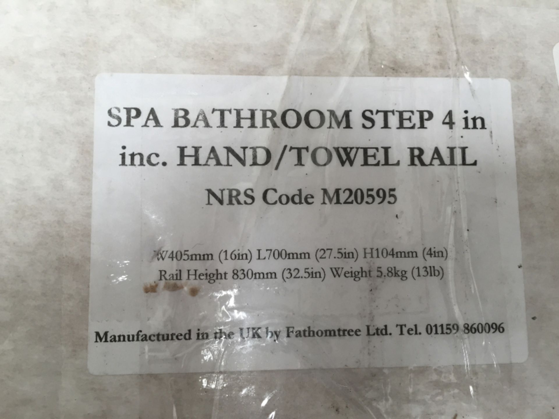 NRS Spa Range Bathroom Step - 10cm (4") High With Rail