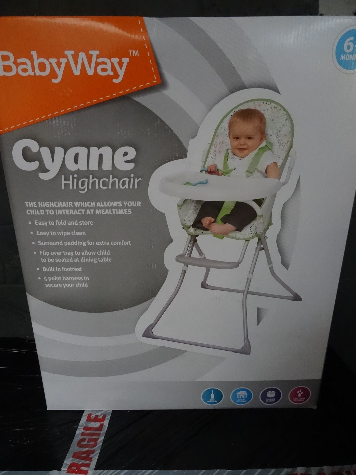 4 x Babyway Cyane High Chair. The highchair which allows your child to interact at mealtimes. Easy