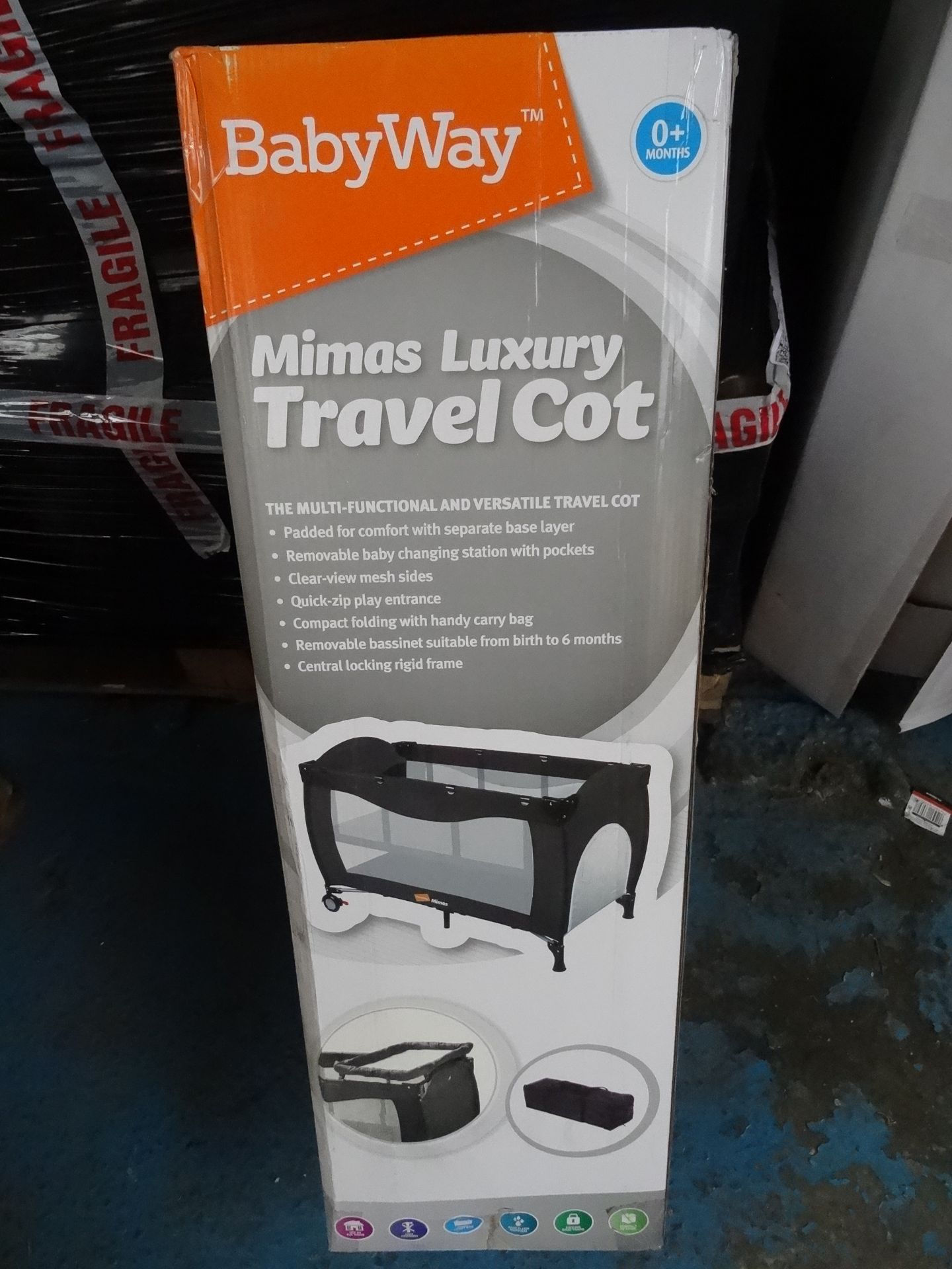 8 x Babyway Mimas Luxury Travel Cots. The multifunctional and versatile travel cot. Padded for