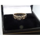 9 Carat Yellow Gold Ladies Diamond Ring With Patterned Shoulders. Total Weight Approx: 2.30G