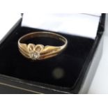 9 Carat Yellow Gold Diamond Claw Ring. Finished with a High Quality Diamond. Total Piece Weight