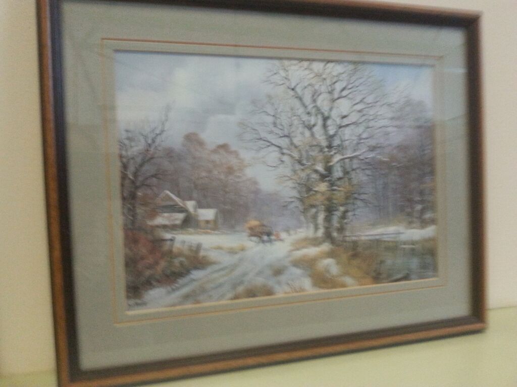 A Professionally Framed & Glazed Print - Winter Fodder by Don Vaughan. Total Measurement 30x38cm.