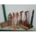 Collection of Vintage Treen, Carved Wooden Objects. Delivery Available.