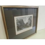 A Professionally Framed & Glazed Antique Engraving by F Finden - View In Dove Dale Derbyshire. Total