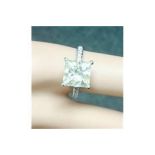 4.80ct Princess Cut Diamond Ring set in 14ct White Gold