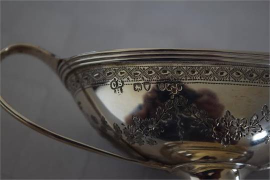 Set Four Silver Sauce/Salt Boats & Spoons by Charles Stewart Harris (1852-1897)
These were - Image 3 of 3