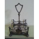 An Antique Phillip Ashberry & Sons Silver Plate Cruet Set Stand. Delivery Available