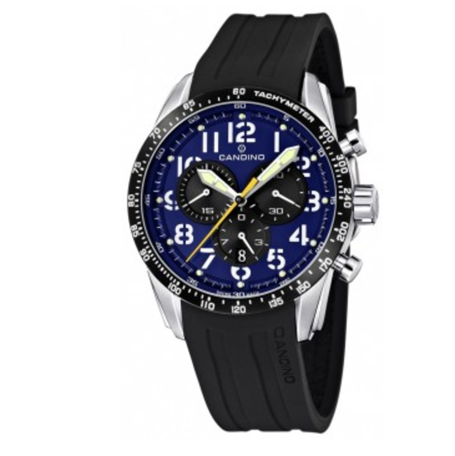 Candino Men's Watch with Blue Dial Chronograph Display and Black Strap - RRP £237