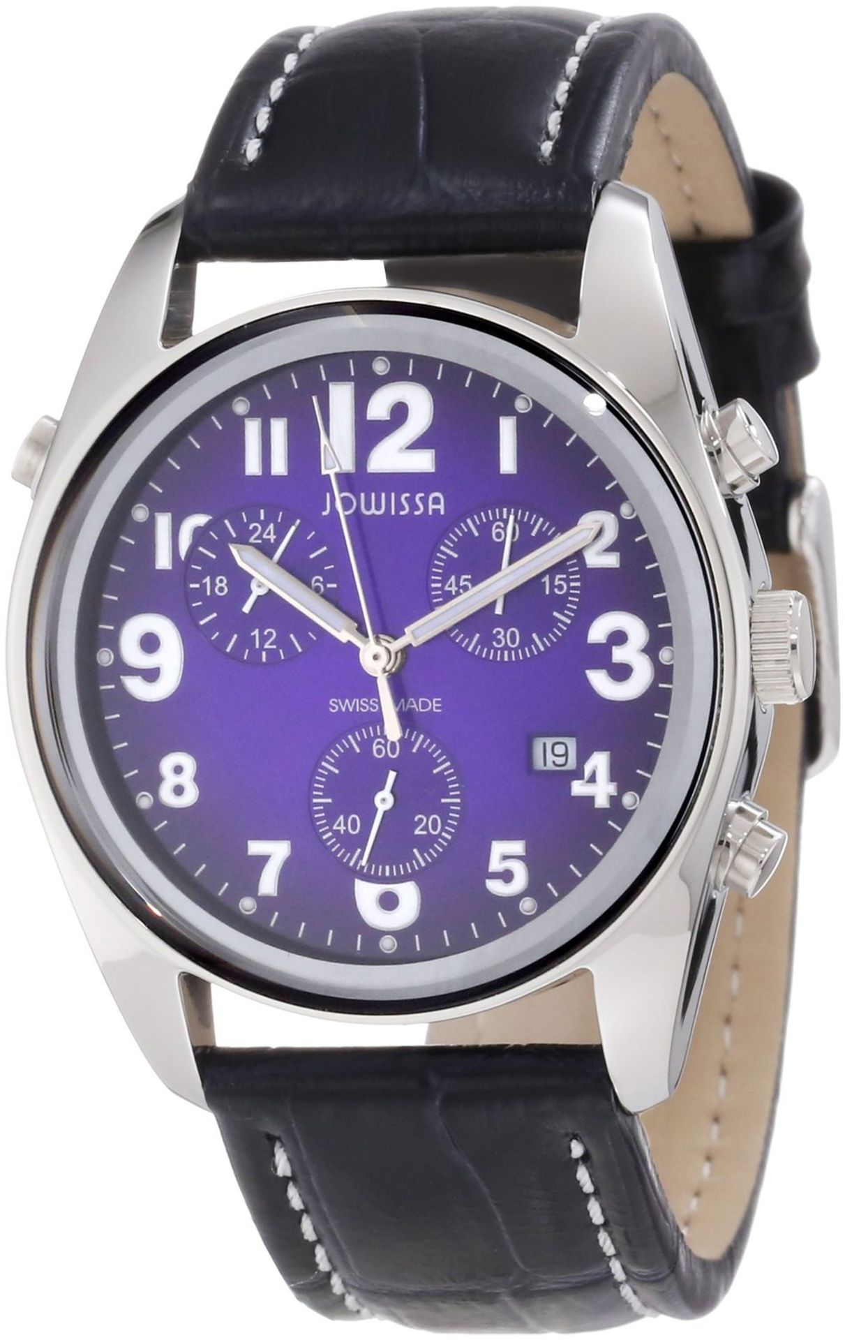 Jowissa Ginebra Men's Watch with Blue Dial Analogue Display and Blue Leather Strap RRP £429