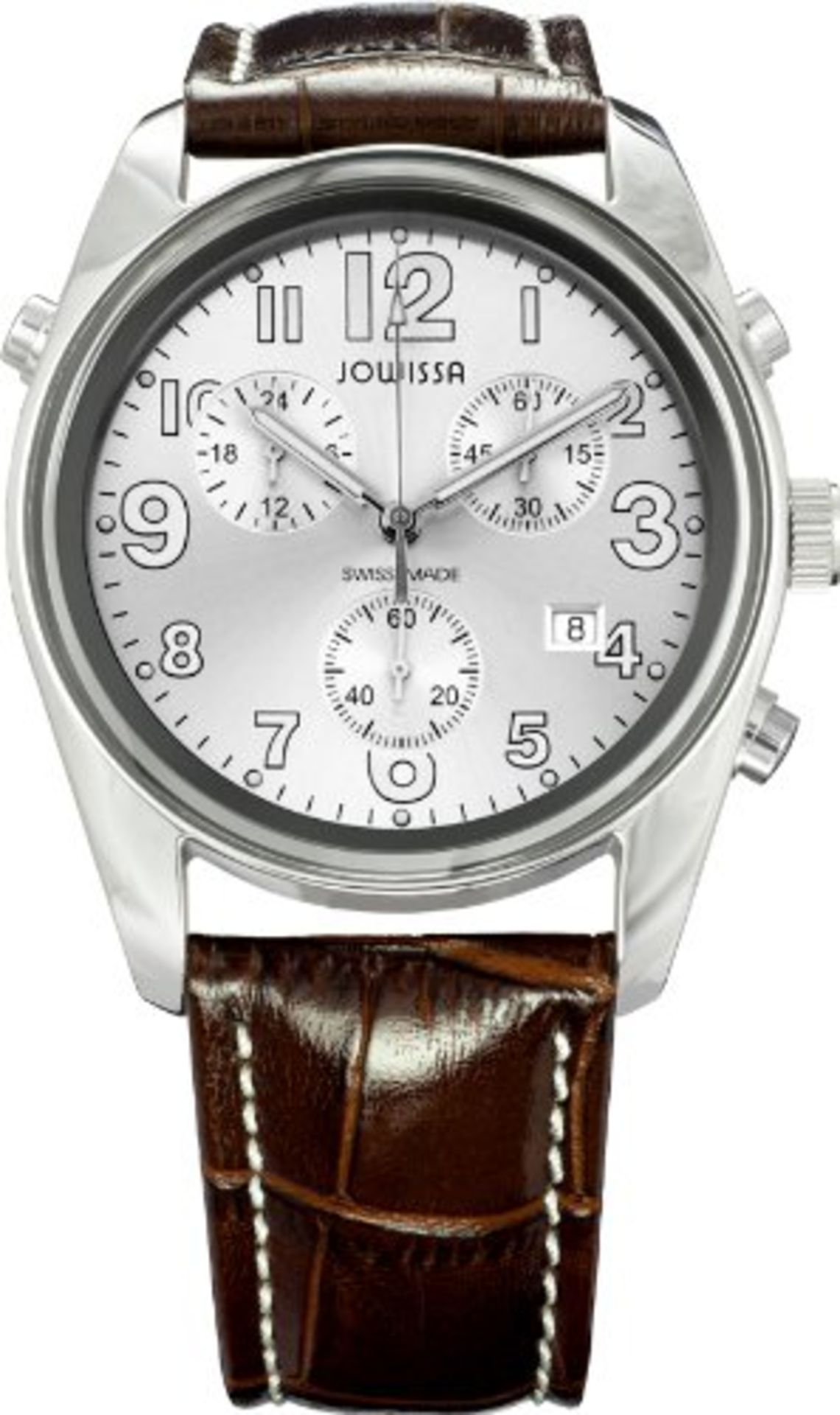 Jowissa Ginebra Men's Watch with Silver Dial Analogue Display and Brown Leather Strap  RRP £429.17