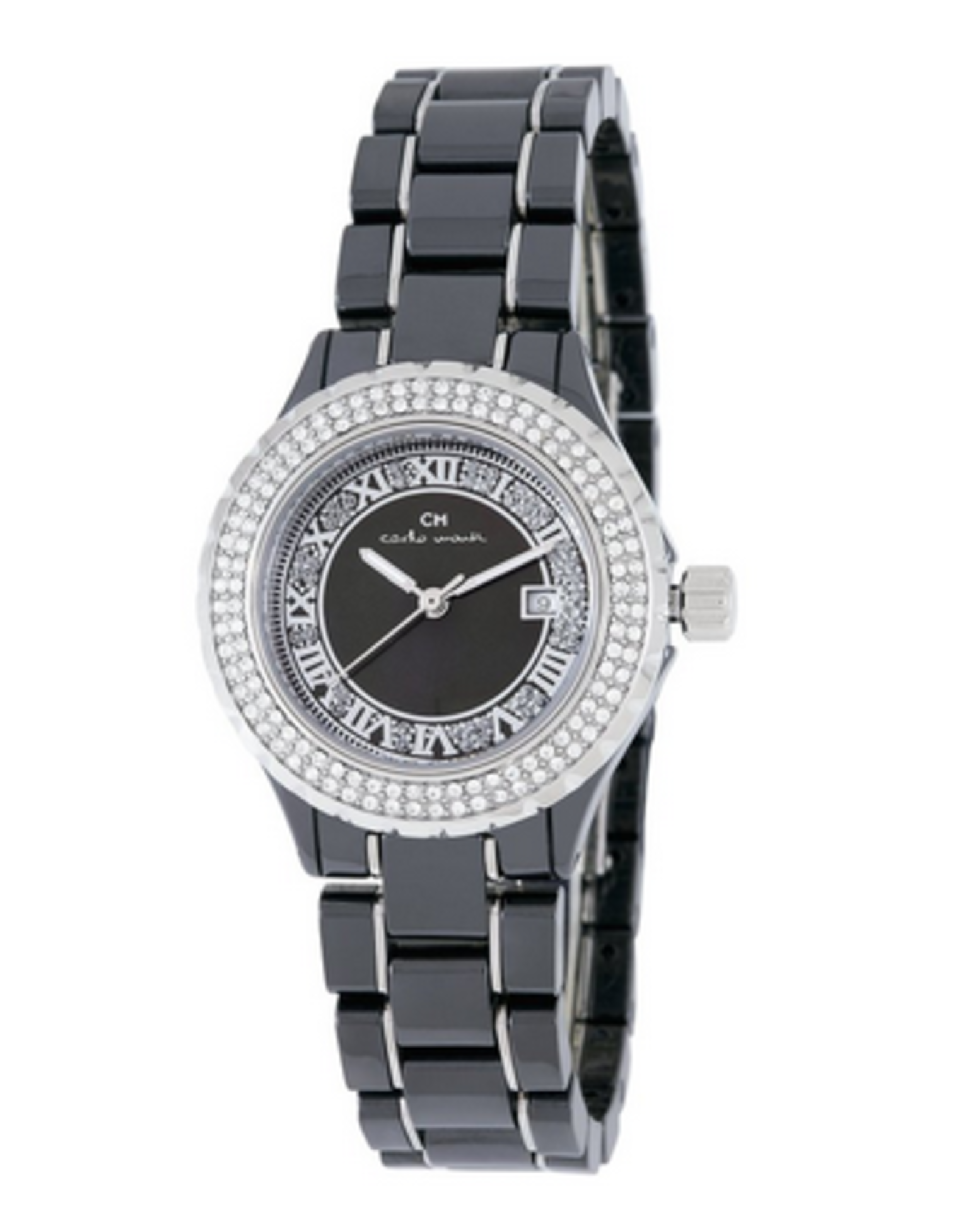 Carlo Monti Ladies Watch, Mother Of Pearl Dial, Black Ceramic Bracelet RRP £280