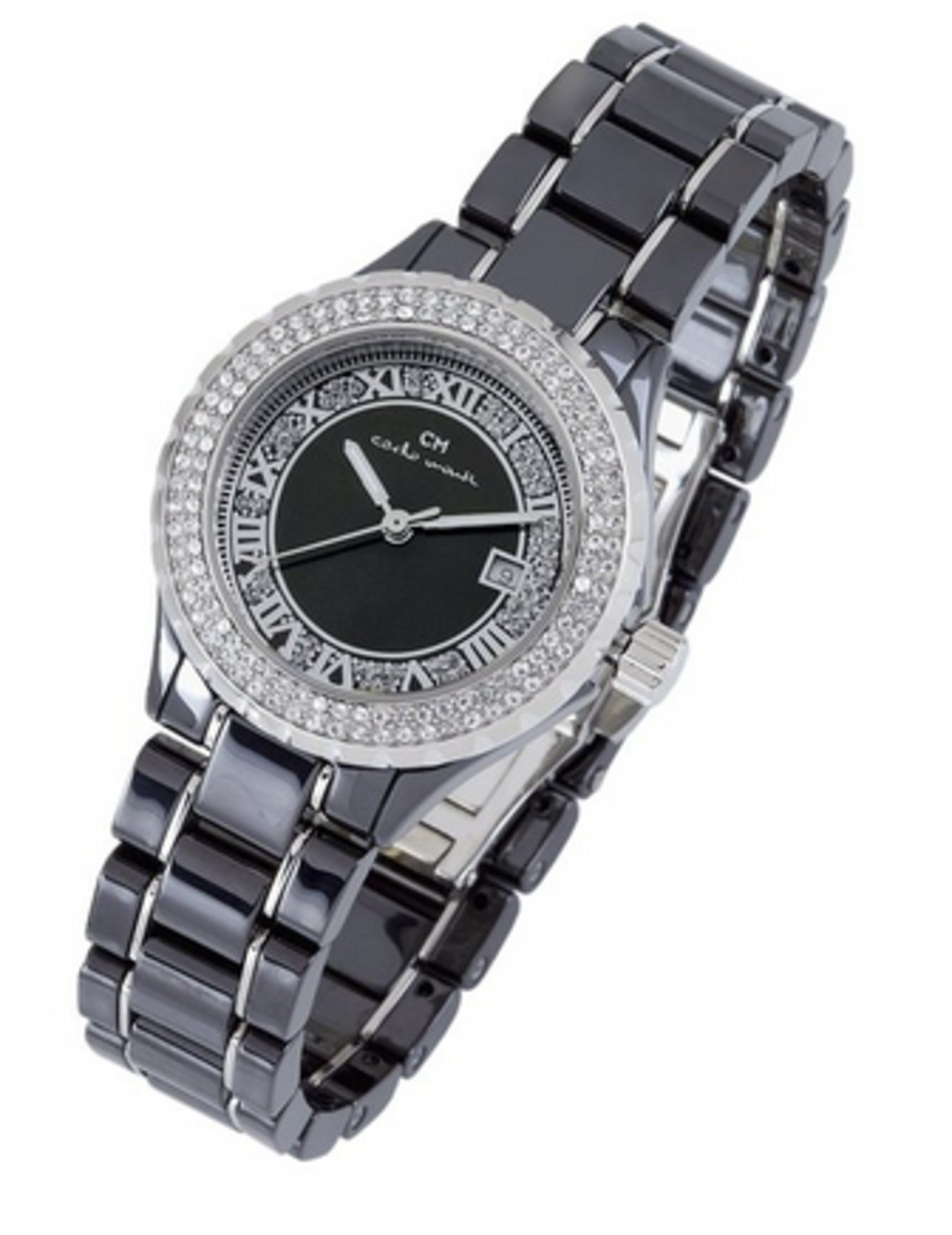 Carlo Monti Ladies Watch, Mother Of Pearl Dial, Black Ceramic Bracelet RRP £280 - Image 2 of 3