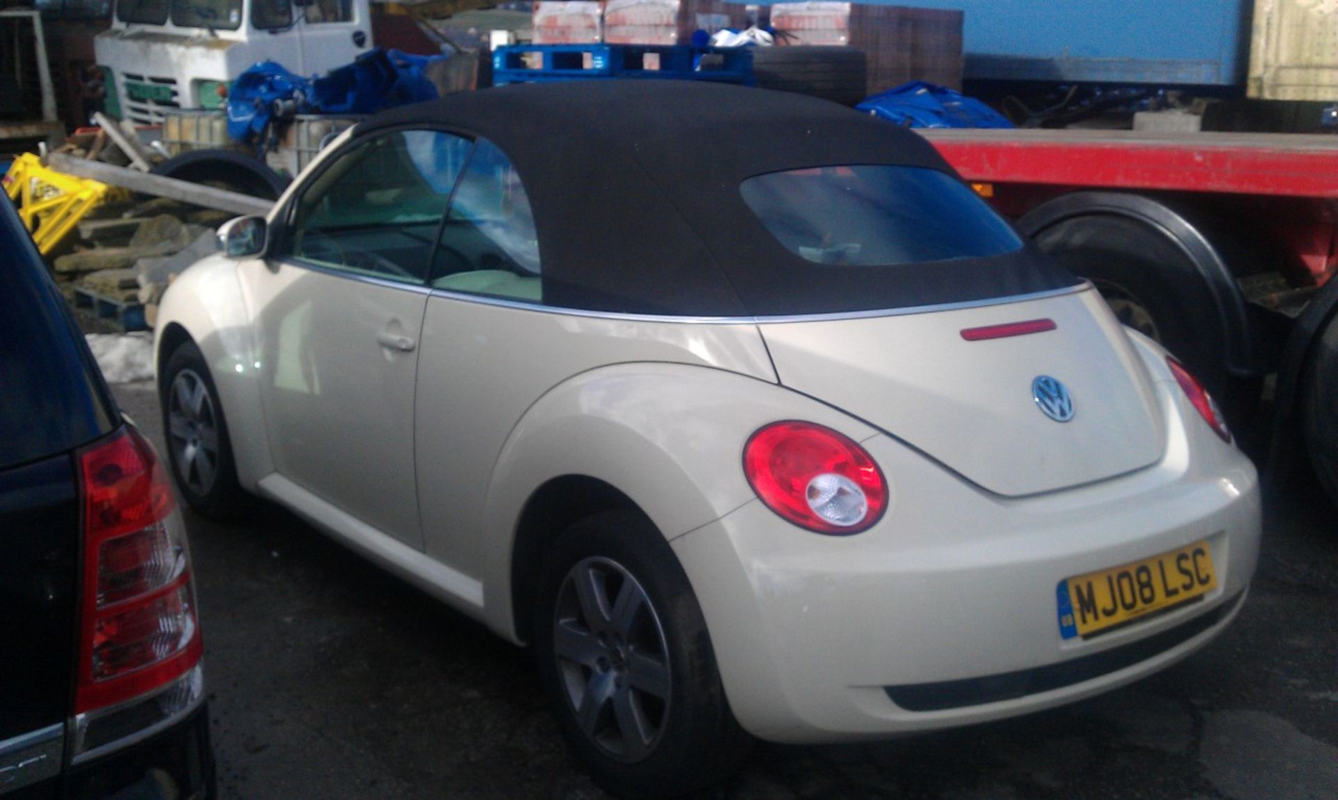 2008 on 08 plate VW Beetle luna 1.4 ltr convertible in good condition, Beige with black roof. 44k - Image 2 of 14