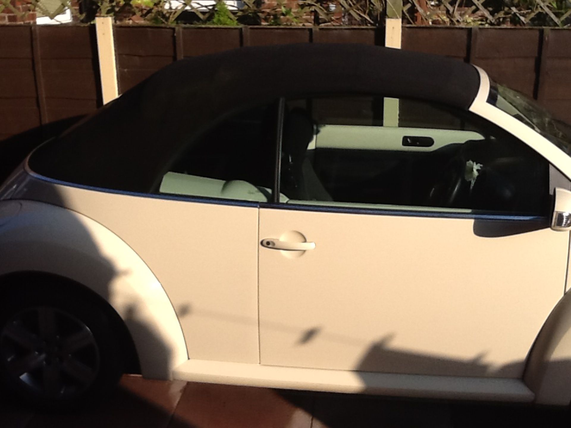 2008 on 08 plate VW Beetle luna 1.4 ltr convertible in good condition, Beige with black roof. 44k - Image 6 of 14