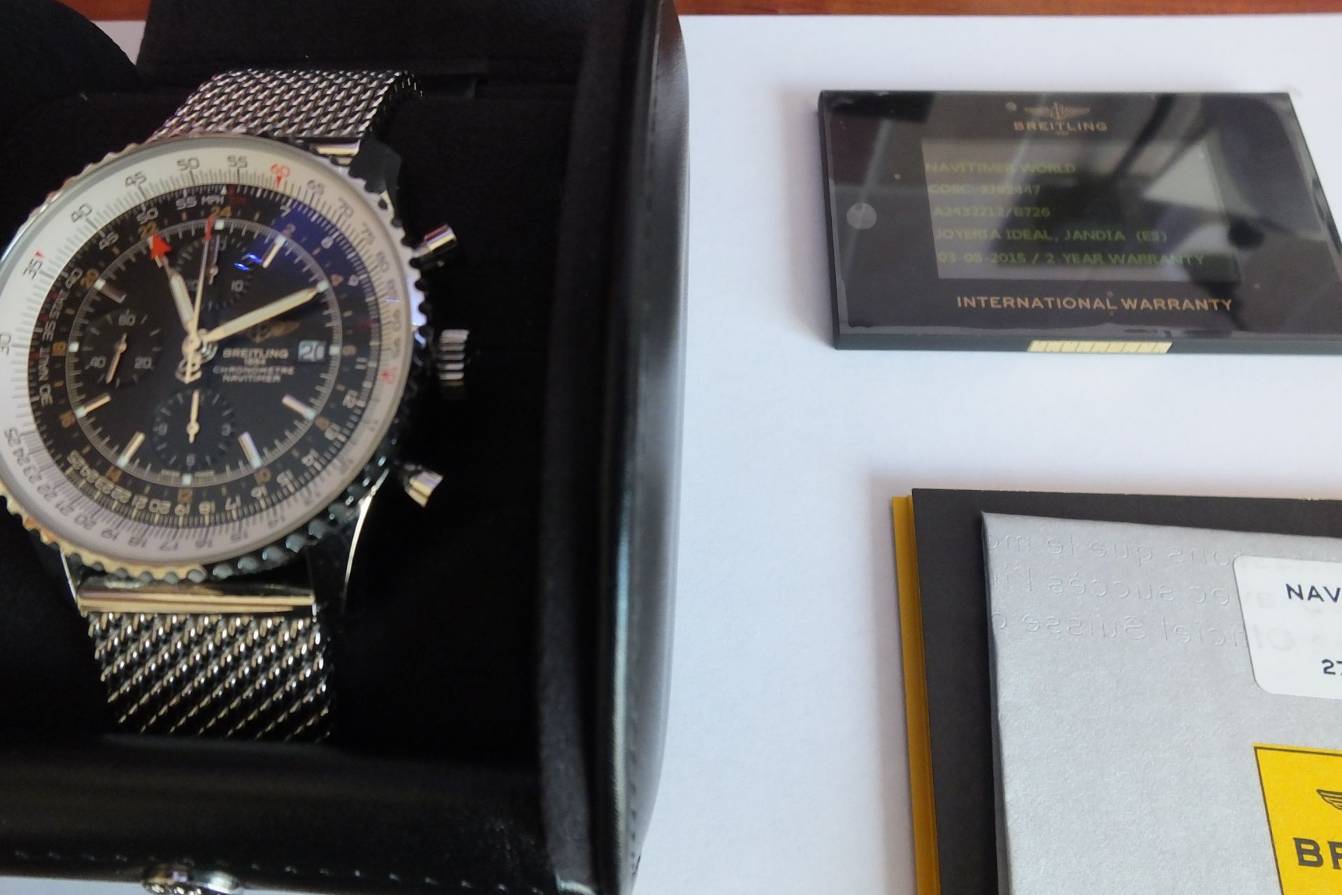 A Very Rare Breitling Navitimer World with Box, papers, and 5 year electronic world wide waranty. - Image 2 of 4