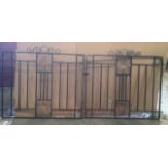 Very attractive pair of wrought iron driveway gates, very heavy. Dimensions 2.42m wide x 1.06m high.