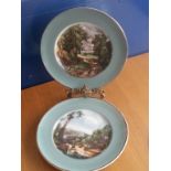 Pair of Unusual Unmarked 22cm Antique Plates. Delivery Available - No reserve