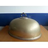 Huge Antique Silver Plate Meat or Turkey Dome Cover with Handle. An exquisitely large example made