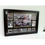 Lewis Hamilton signed photo montage 2. Frame size (inches): 22x32