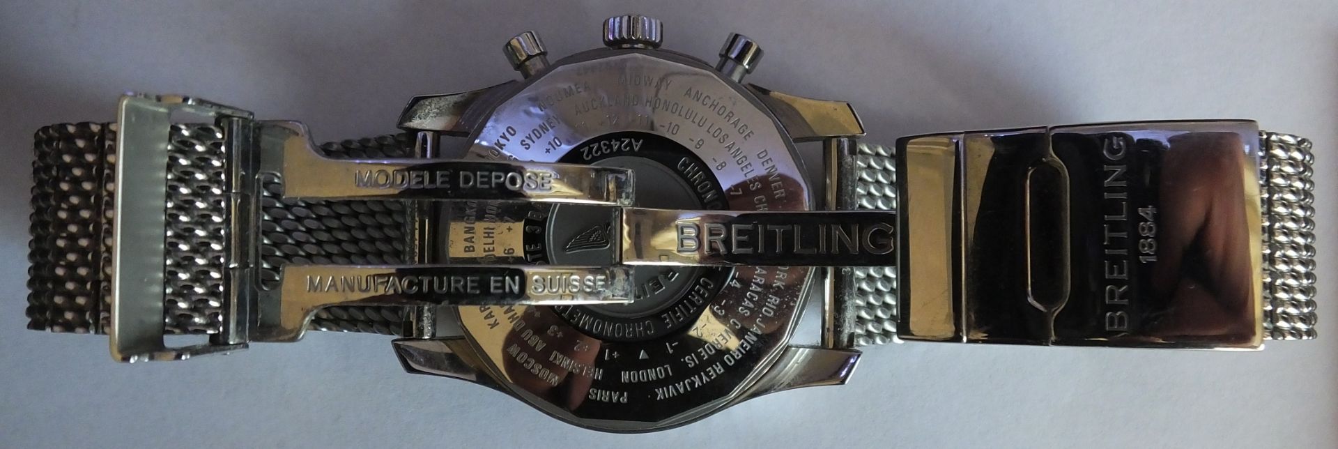 A Very Rare Breitling Navitimer World with Box, papers, and 5 year electronic world wide waranty. - Image 3 of 4