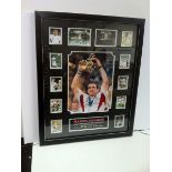 Martin Johnson signed photo montage. Frame size (inches): 26x32