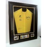 Bradley Wiggins signed cycle jersey 3D. Frame size (inches): 32x36