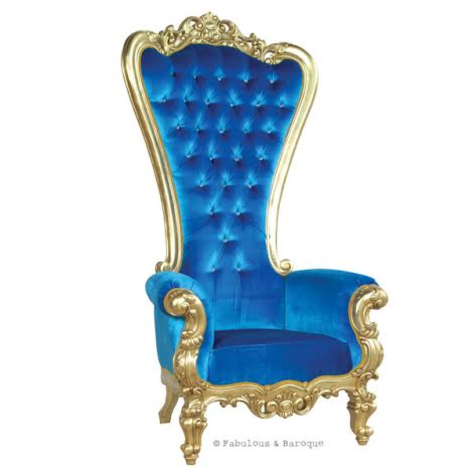 Absolom Roche Chair - Silver & Blue Plush Velvet The perfect talking point piece of furniture. Feast