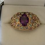 10 ct gold ring with amethyst non other gems very large ring