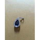 7.41 cats enhancet genuine sapphire and genuine diamonds 925 silver pendant