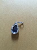 7.41 cats enhancet genuine sapphire and genuine diamonds 925 silver pendant