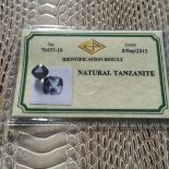 3.607 ct natural tanzanite with certificate