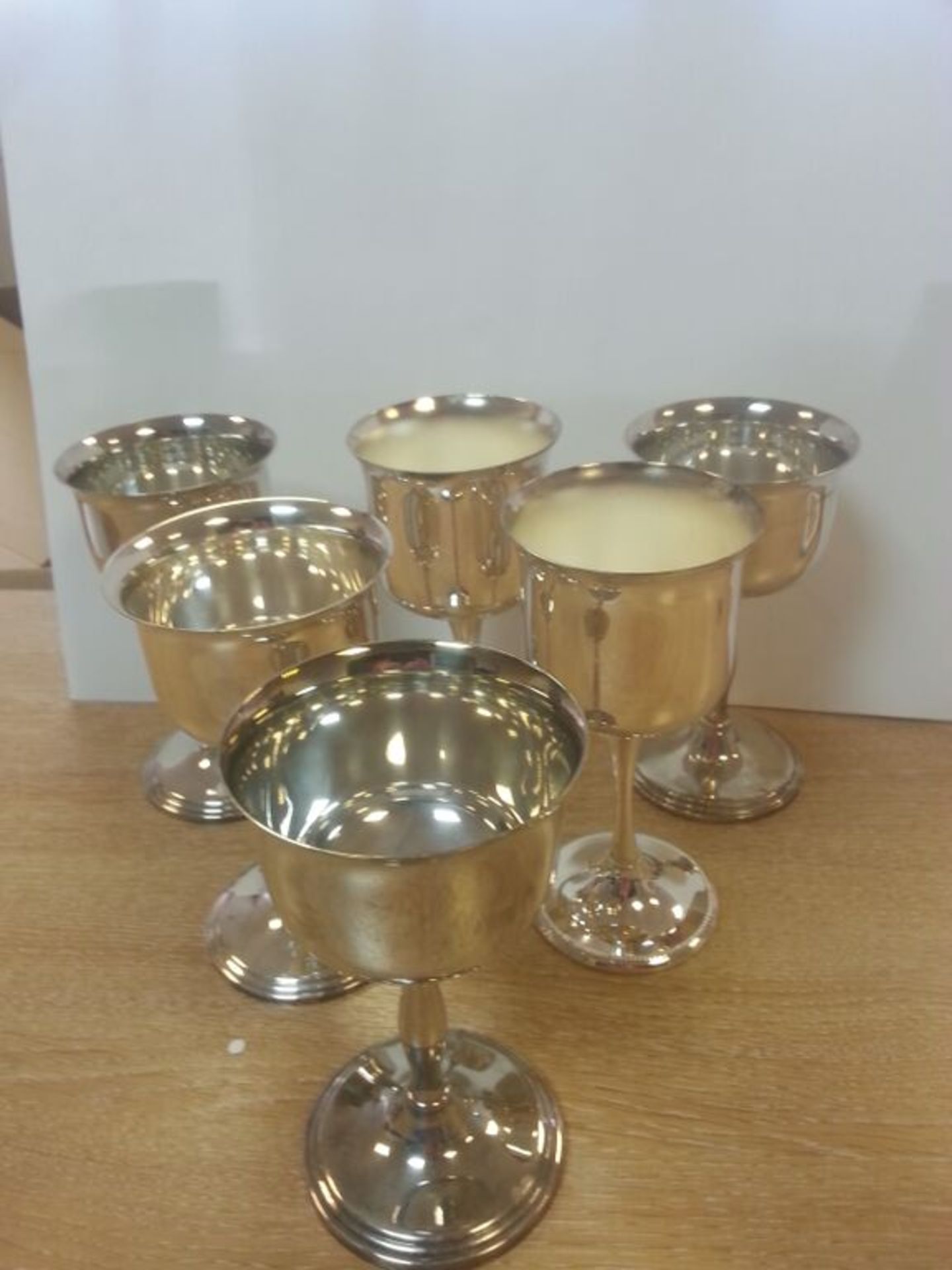 Six Silver Plated Wine Goblets