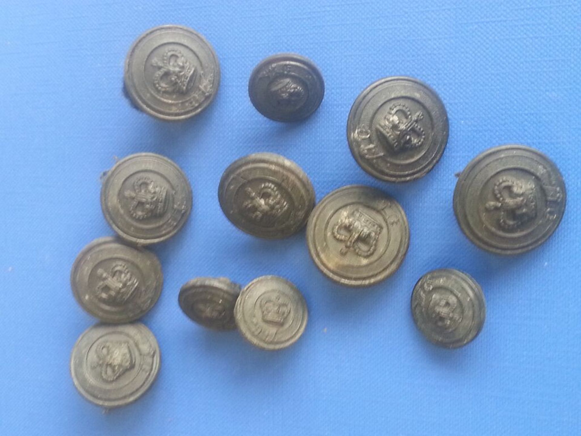 A Set of Vintage Black Plastic British Police Uniform Buttons Made by James Grove & Sons
