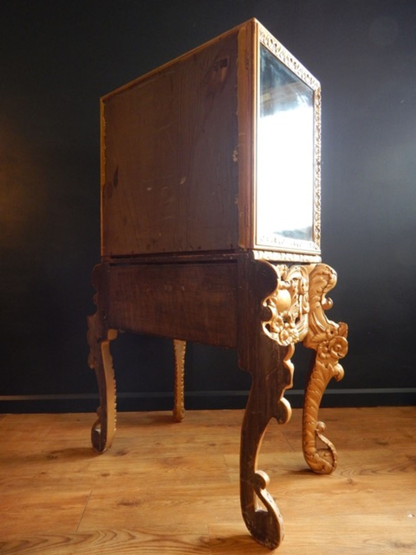 GILTWOOD CABINET ON PUTTI STAND
Condition: Original Finish Overpainted, pine or Limewood Base. - Image 2 of 4