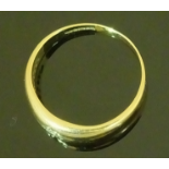 A gentlemans single stone ring, a brilliant cut diamond set in 9 carat gold 2gms ( TWC 0.1 ,  GW