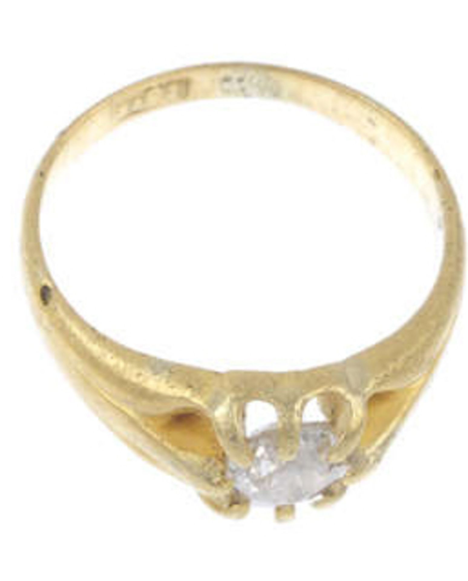 A mid 20th century old mine cut diamond ring set in solid gold - diamond weight approximately 0.35 - Image 2 of 2