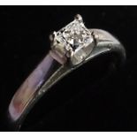 An 18ct white gold diamond solitaire ring. .25 carats. ( TWC 0.25 ,  GW 2 )