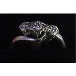 An Antique 18ct gold diamond trilogy ring ( TWC 0.2 ,  GW 2 )