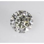A 0.11 Carat round, brilliant cut diamond.