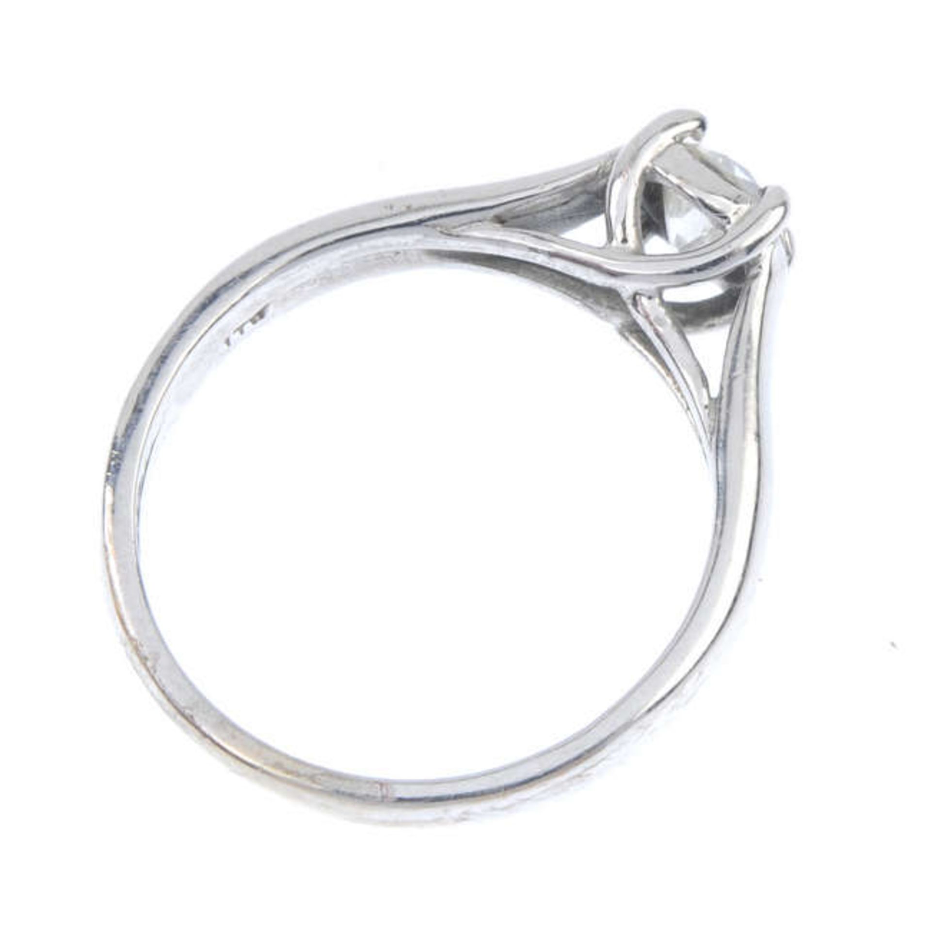 A diamond single-stone ring. The old-cut diamond, to the plain band. Estimated diamond weight 0. - Image 3 of 3