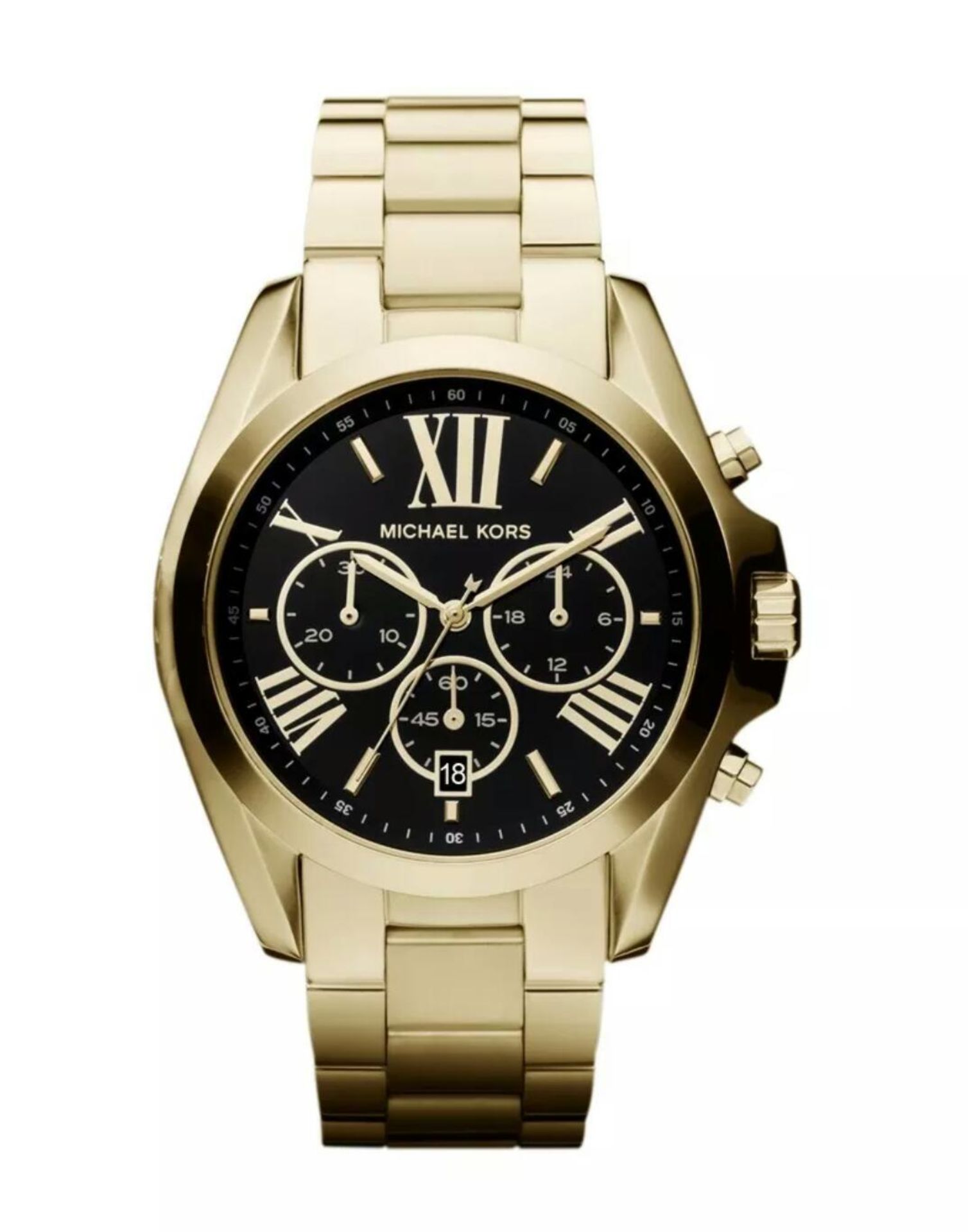 BRAND NEW MICHAEL KORS MK5739,LADIES GOLD TONE BRADSHAW CHRONOGRAPH WATCH - RRP £299, FREE P & P