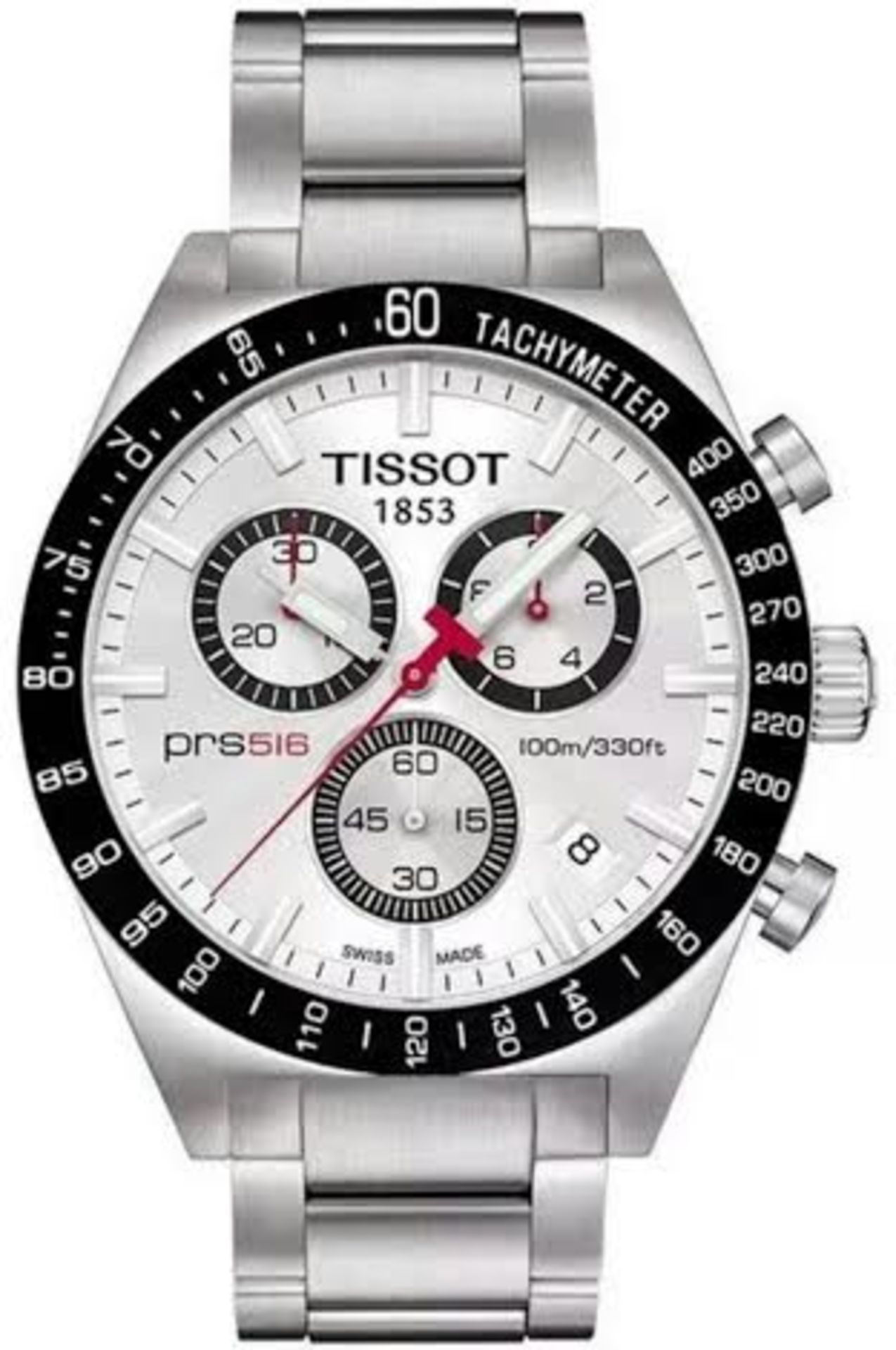 BRAND NEW TISSOT, T044.417.21.031.00, GETS POLISHED STAINLESS STEEL BRACELET WATCH, WITH A WHITE