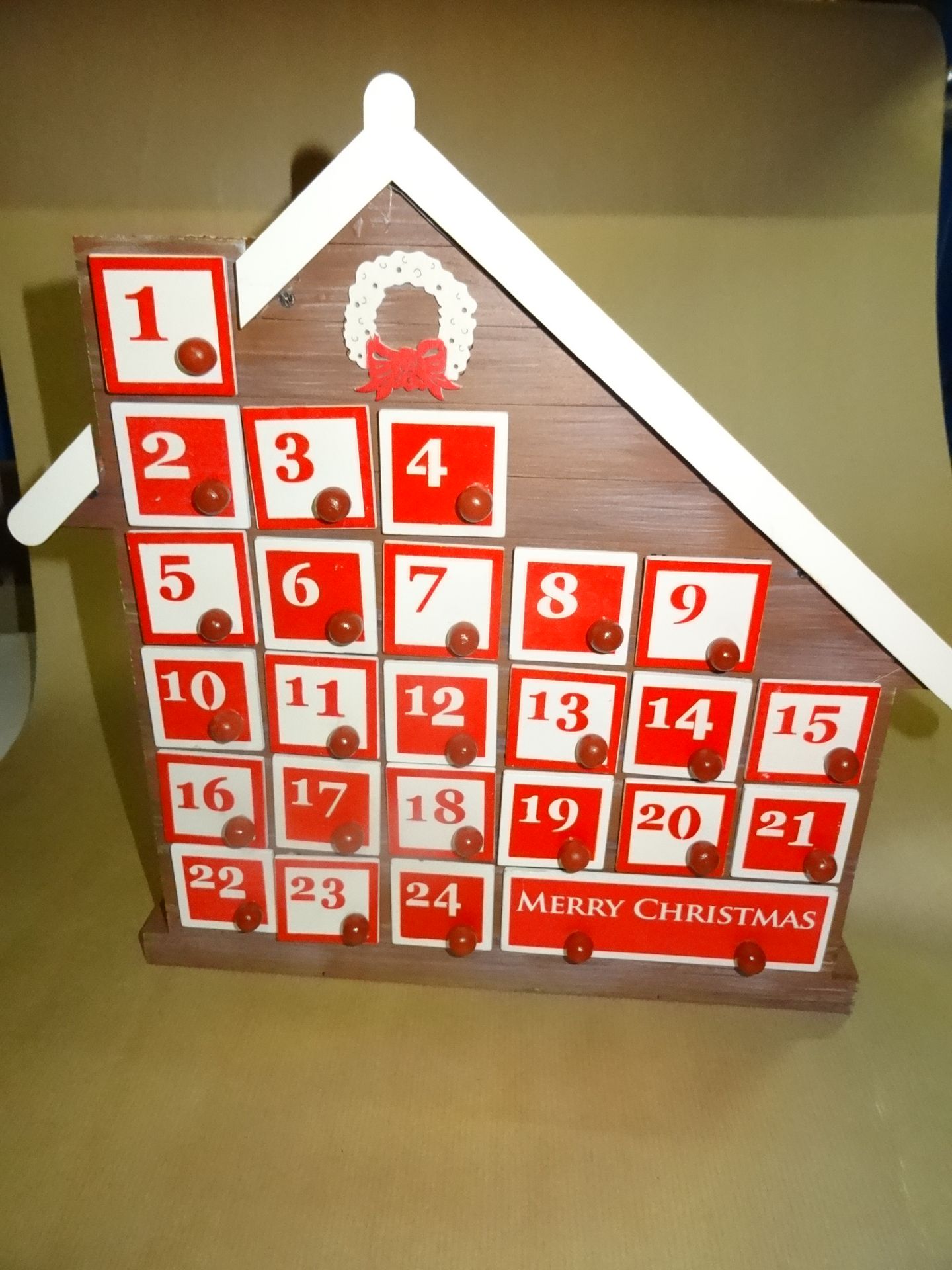 6 x The Christmas Workshop LED Light Up Wooden Advent Calender. Count down the days to christmas - Image 3 of 3
