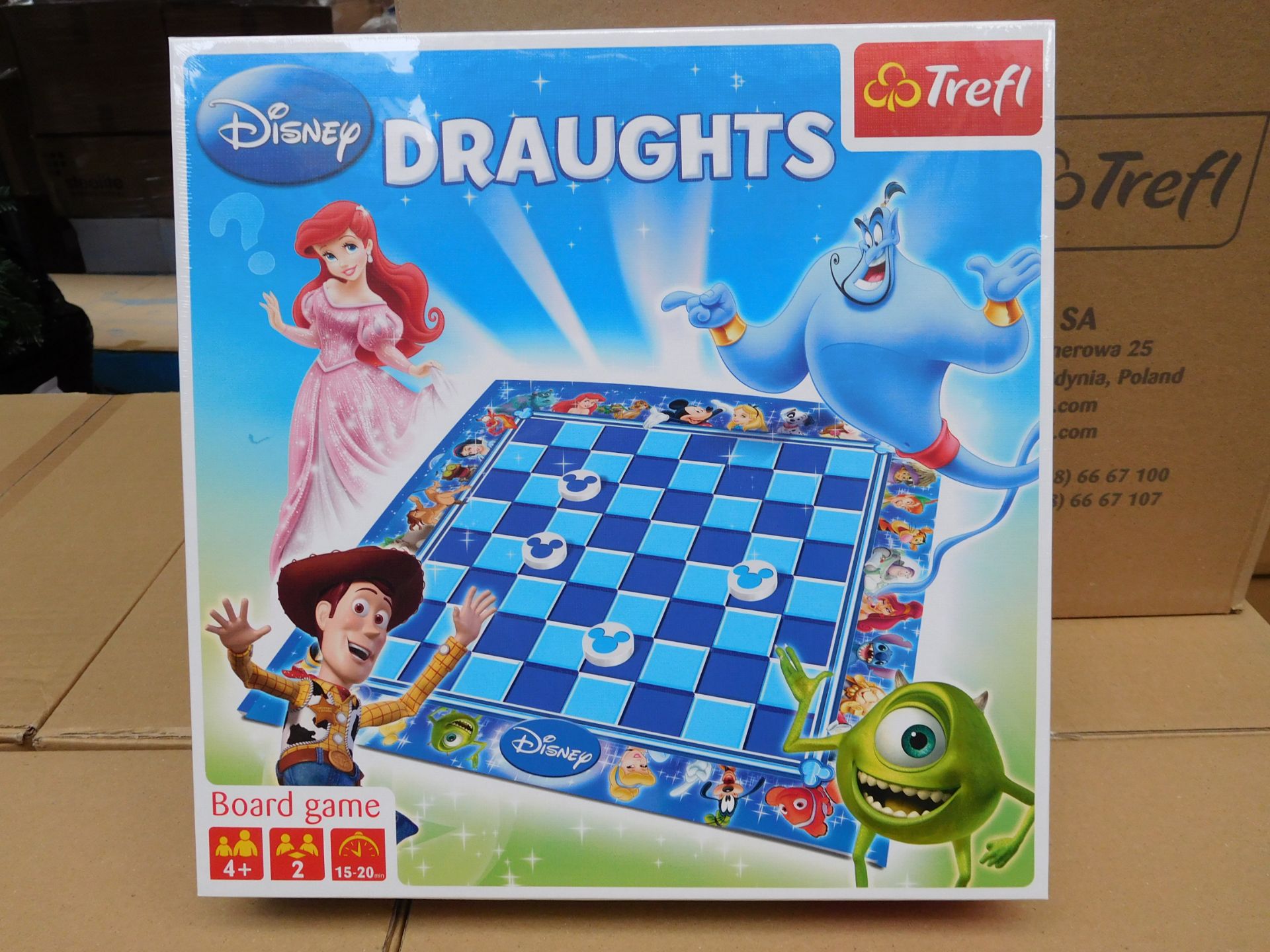 12 x Trefl DISNEY DRAUGHTS BOARD GAMES. FOR AGES 4+. 2 PLAYERS. BRAND NEW STOCK. ORIGINAL RRP £24.99